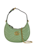 GG Marmont Small Half Moon, &pound;795, Handbags, Green, Leather, Front view